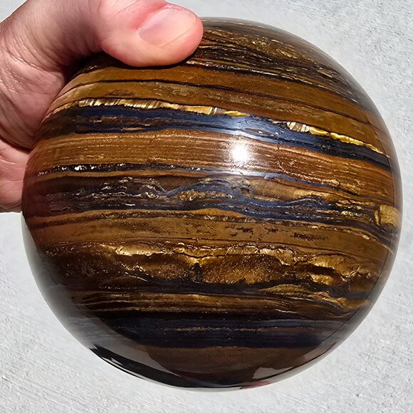 Large Iron Tiger’s Eye Sphere – Strength • Protection • Grounded Confidence - Picture 5 of 9